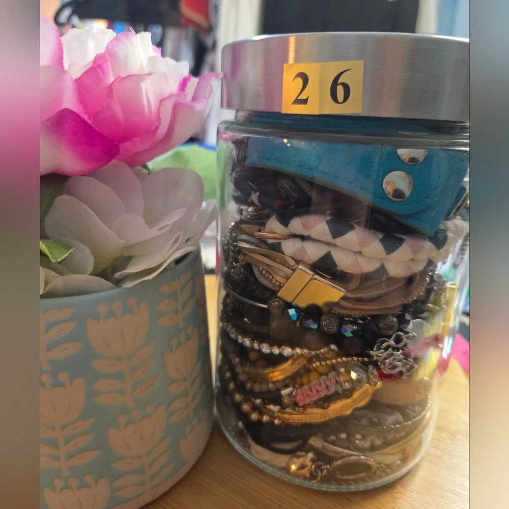 Mystery (Bracelets Only) Large Jewelry Glass Jar #26 - Picture 1 of 6